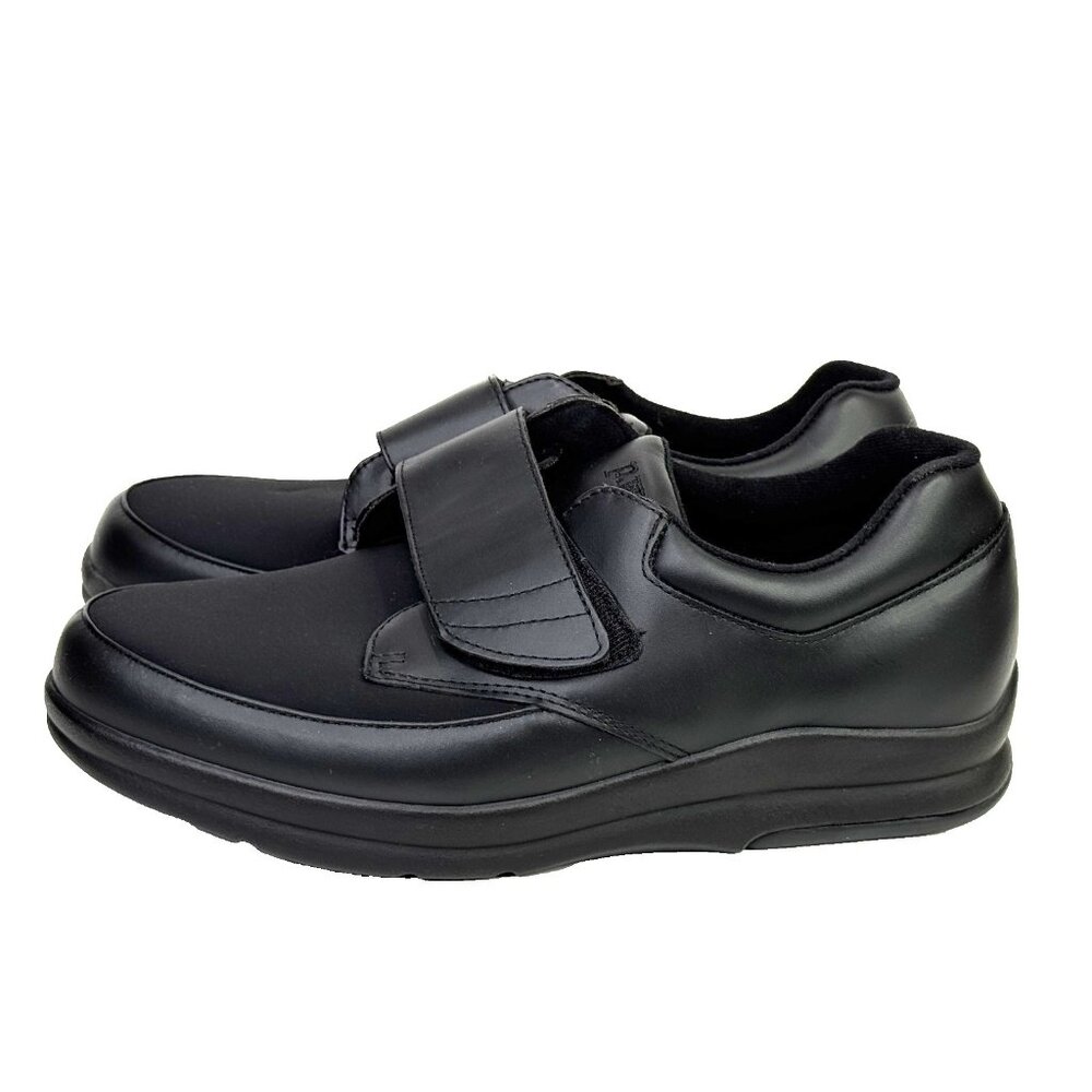 PW Minor Shoes Mens 9.5 Wide 2W Natural Strap Black Leather Orthopedic Comfort